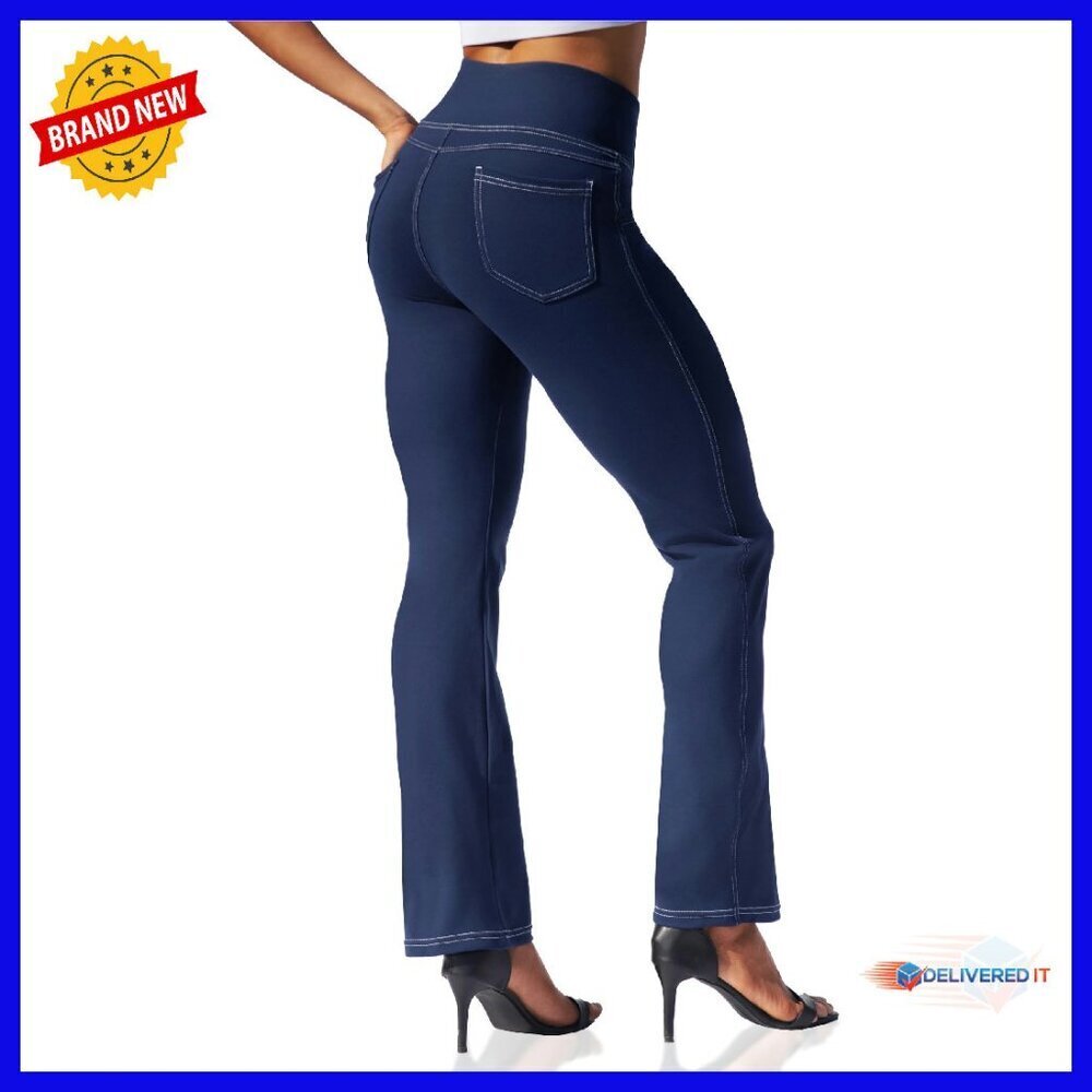 High Waist Bootcut Yoga Pants with 4 Pockets, Tummy Control